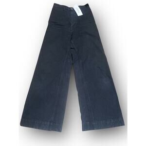 Jesse Kamm Sailor Pants - Black Canvas - Size 2- Wide Leg Relaxed 24/25” X28”